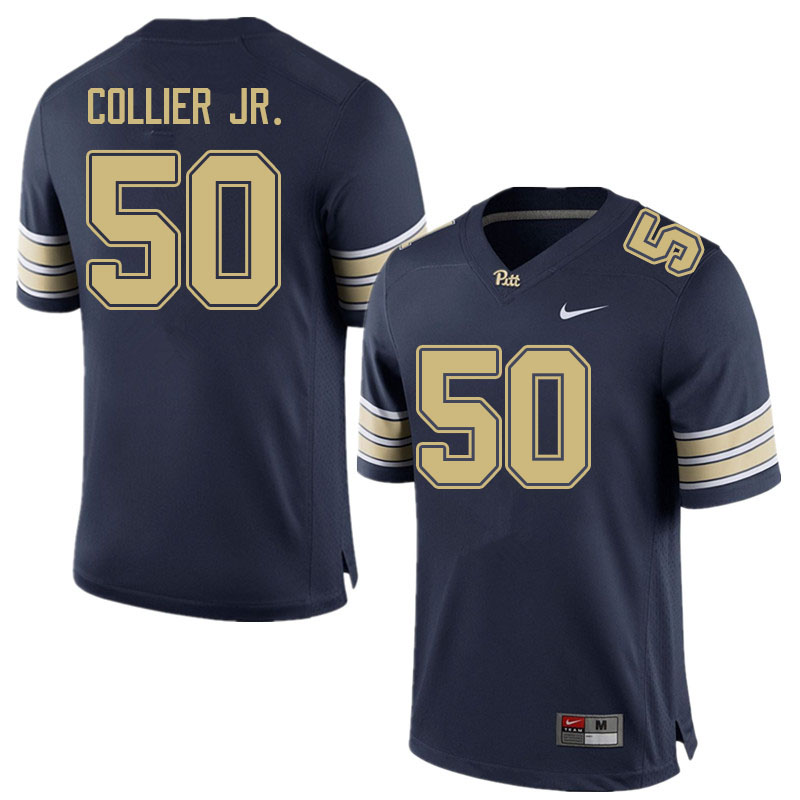 Men #50 Jason Collier Jr. Pitt Panthers College Football Jerseys Sale-Navy